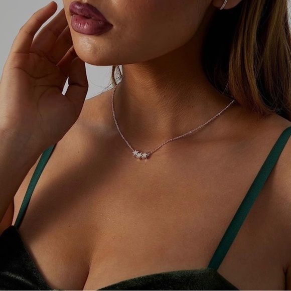 Silver 14k Silver Gold Plated The Star Pendant Chain Necklace - Picture 4 of 4